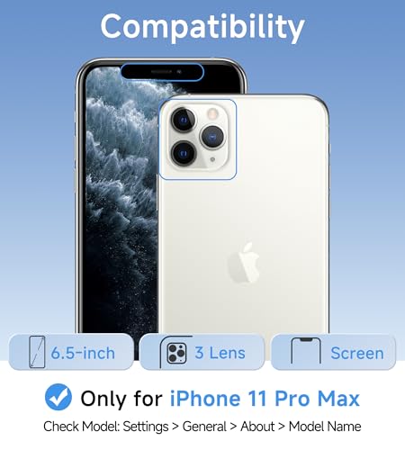 USLAI Case for iPhone 11 Pro Max, Anti-Yellowing, Crystal Clear Back, Shockproof & Military‑Grade Drop Protection - Transparent - color: Clear, size: iPhone 11 Pro Max