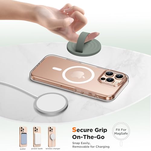 Magnetic Phone Grip for MagSafe, Silicone Ring Grip, Calke Green - color: Calke Green