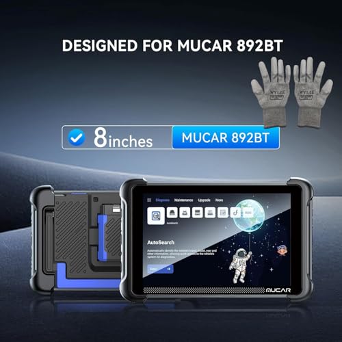 WYLIE Tempered Glass Screen Protector for Mucar 892BT Scanner - 9H Hardness HD Clarity Anti-Scratch & Easy Installation Professional Tools 4 Pack