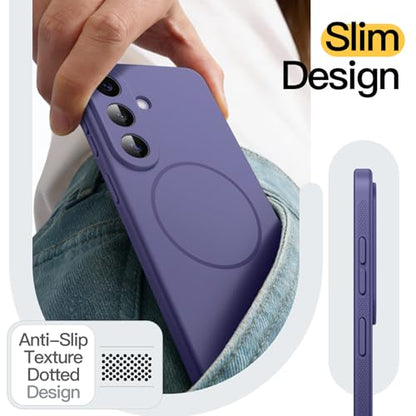 JETech Slim Magnetic Case for Samsung Galaxy S26, Anti-Slip, Cobalt Violet | Compatible with MagSafe, Full Camera Lens Protection, Soft TPU Cover, Shockproof - color: Cobalt Violet, size: Galaxy S26
