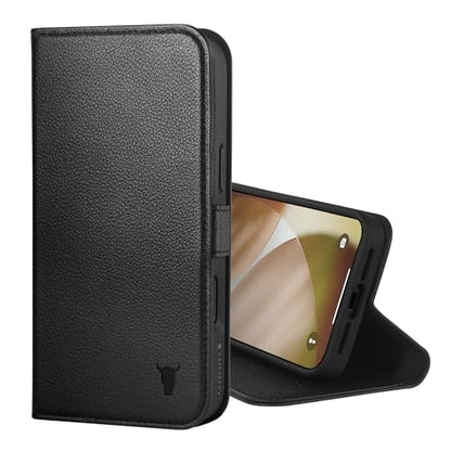 TORRO Leather Case Compatible with iPhone 17 Pro 6.3" 2025 - Premium Leather Wallet Flip Case with Kickstand and Card Slots (Compatible with Official MagSafe Chargers) - Black - color: Black, size: iPhone 17 Pro