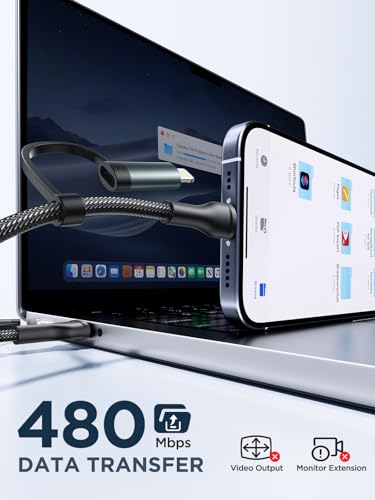 4 in 1 Charging Cable 6.6FT, 60W USB C to Lightning Cable, USB A/C to C/Lightning Multi Charging Cable Fast Charging for iPhone 17Air 16 15 14 13 12 Pro Max/MacBook Pro/iPad/Samsung S25 S24/ Switch 2 - color: Grey
