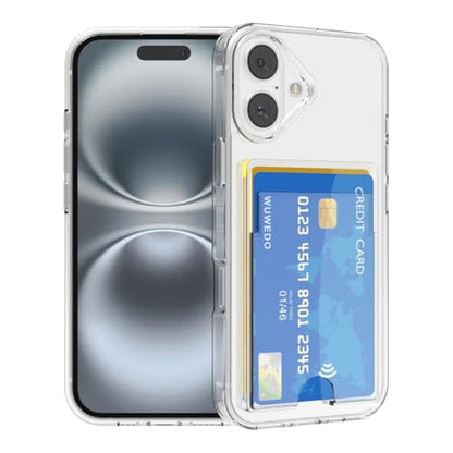 for iPhone 16 Clear Card Case - Hybrid Slim Fit Transparent Wallet Cover with Card Holder Slot, TPU + PC, Anti-Yellowing, 6.1" 2024 - color: Clear, size: iPhone 16
