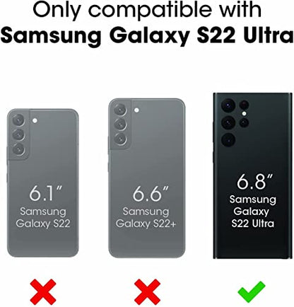 YmhxcY for Galaxy S22 Ultra Case with Self Healing Flexible TPU Film[2 Pack] and Lens Protective Film[2 Pack], Heavy Protection Cover for Galaxy S22 Ultra （6.8“）-Aqua Blue and White - color: Aqua blue and white