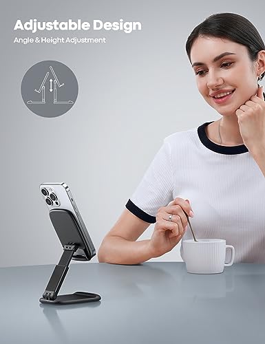 Lamicall Foldable Phone Stand for Desk Cord Organizer, Spring Cable Management Clips
