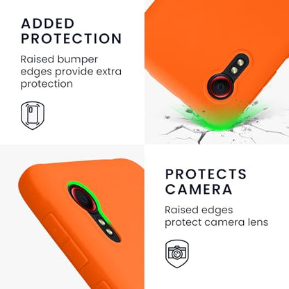 kwmobile Case Compatible with Samsung Galaxy Xcover 5 Case - Soft Slim Protective TPU Silicone Cover - Neon Orange - color: neon orange