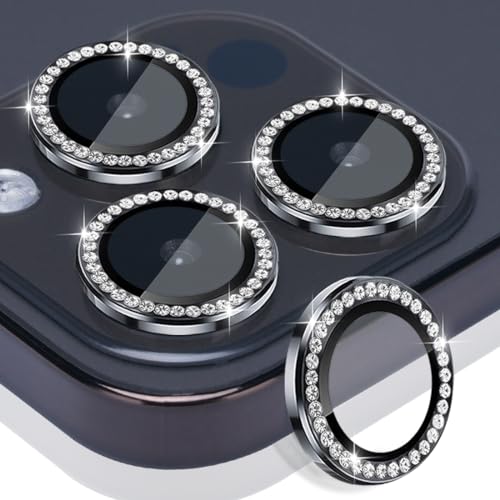 Camera Lens Protector for iPhone 15 Pro/15 Pro Max, Diamond Black - color: Diamond Black