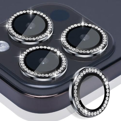 Camera Lens Protector for iPhone 15 Pro/15 Pro Max, Diamond Black - color: Diamond Black