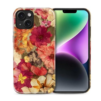 Case for iPhone 14 Plus, Shockproof Hybrid Protective Phone Case, Dual-Layer Drop Protection Anti-Scratch, Pressed Flower - color: Pressed Flower, size: iPhone 14 Plus