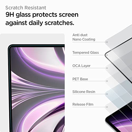 Spigen GlasTR Slim Screen Protector for MacBook Air 13" M2-M5 (2022-2026) | 9H+ Tempered glass, Scratch resistance, GlasTR Slim, Lab-tested 100% clarity, Precise cutout, Case-friendly, 1Pack - size: 13 inch