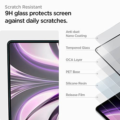 Spigen GlasTR Slim Screen Protector for MacBook Air 13" M2-M5 (2022-2026) | 9H+ Tempered glass, Scratch resistance, GlasTR Slim, Lab-tested 100% clarity, Precise cutout, Case-friendly, 1Pack - size: 13 inch