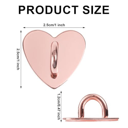 8pcs Heart Phone Charm Holder, 1inch Cell Phone Charm Hook - color: rose gold, size: 2.5cm
