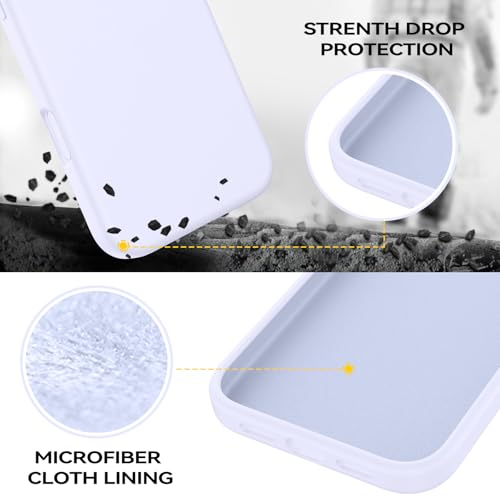 GUAGUA Compatible with iPhone 17 Pro Max Case 6.9 Inch Liquid Silicone Soft Gel Rubber Slim Thin Microfiber Lining Cushion Texture Cover Shockproof Protective Phone Case for iPhone 17 Pro Max, Purple - color: Lavender Purple, size: iPhone 17 Pro Max