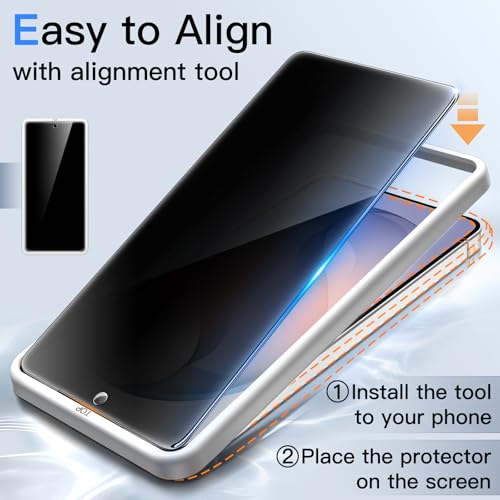 JETech Privacy Screen Protector for Samsung Galaxy S26, 2+2 Pack - size: Galaxy S26