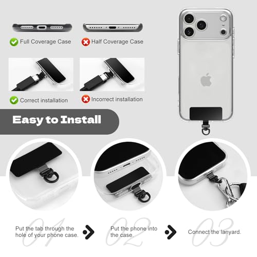 TiMOVO Clip and Go Phone Strap with Wallet, Black - color: Black, style: Classic