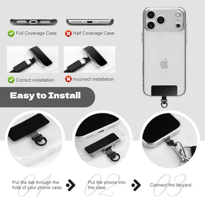 TiMOVO Clip and Go Phone Strap with Wallet, Black - color: Black, style: Classic