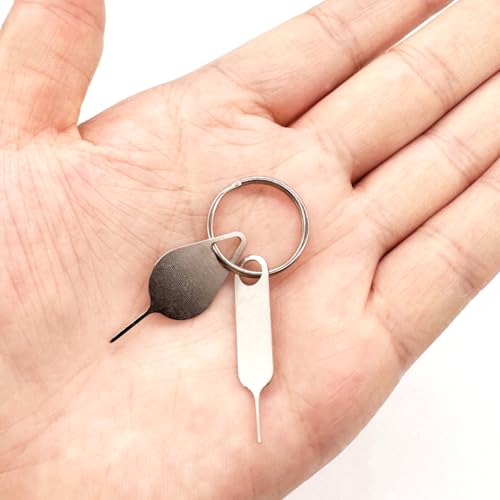 2 Pcs Specially Sized Sim Card Tray Removal Key + 2 Pcs Universal Sim Card Tray Removal Key Eject Pins, with 2 Key Rings, for Samsung Galaxy Galaxy Note Z Fold Series iPhone iPad Google Phone
