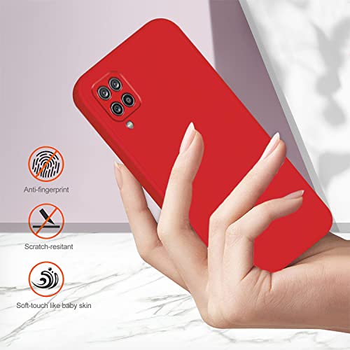 Soft Silicone Protective Case for Samsung A42 5G (Red) | Matte Soft Touch for Samsung Galaxy A42 5G Phone Case Silicone Slim Cute Anti-Fingerprint Elegant Cover Shockproof Aesthetic - color: Red