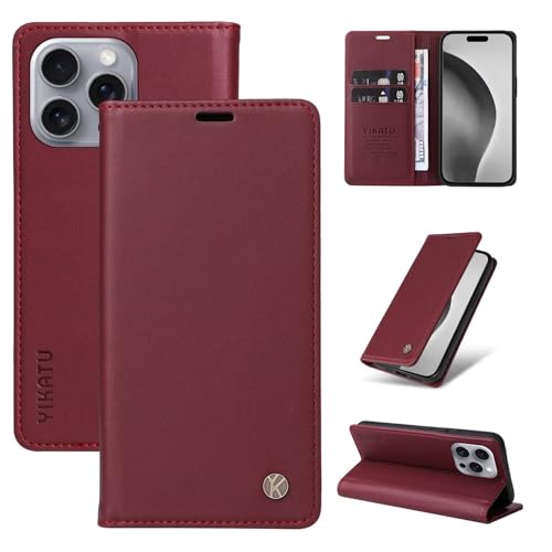 Caseurban Compatible with iPhone 16 Pro Max Wallet Case PU Leather Flip Folio Case with Card Holder Magnetic Closure Shockproof Protective Phone Cover Black - color: Black, size: iPhone 16 Pro Max