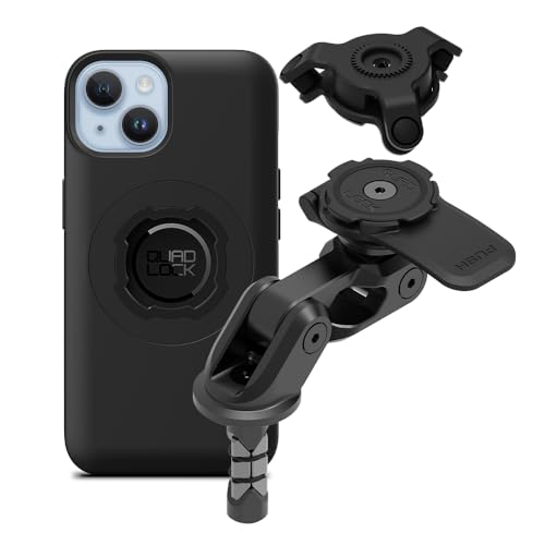 Quad Lock Motorcycle Fork Stem Mount PRO Kit with Vibration Dampener and MAG Phone Case for iPhone 14 - size: iPhone 14