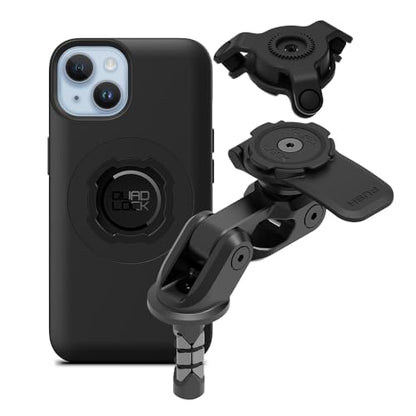 Quad Lock Motorcycle Fork Stem Mount PRO Kit with Vibration Dampener and MAG Phone Case for iPhone 14 - size: iPhone 14