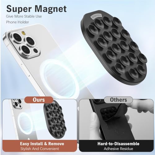 Magnetic Phone Grip Holder for MagSafe Phone Grip, Magnetic Suction Cup - color: Pink