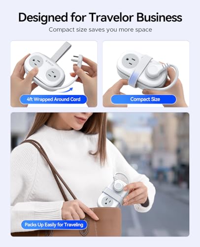 ORICO PD 20W USB-C Travel Power Strip with 4 AC Outlets 3 USB Ports - color: White