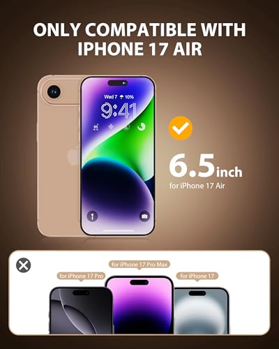 PDDKISS Compatible for iPhone 17 Air Privacy Screen Protector - size: for iPhone 17 Air - 6.5 inch