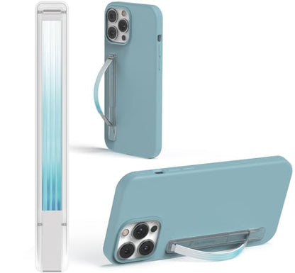 SleekStrip SleekGrip-Essential Ultra Thin Phone Grip Stand,Slim Metal Finger Loop Ring Hand Holder Strap Cell Phone Grips for iPhone 16 Pro Max,17 Air,Android,Case Back - Frosted x ICY Blue - color: Frosted x Icy Blue
