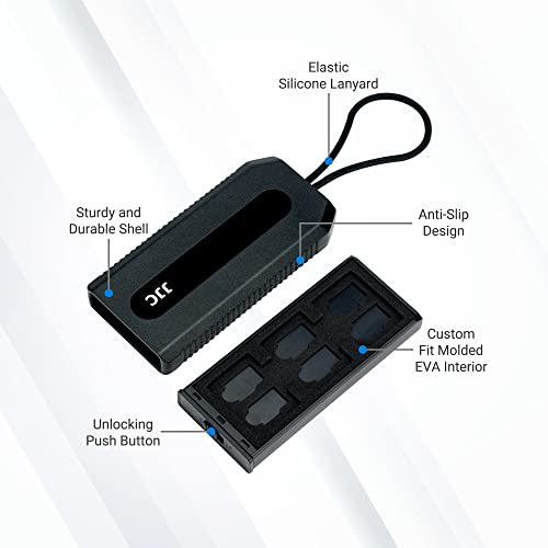 Portable Memory Card Case Holder for 6 SD SDHC SDXC Cards and 12 Micro SD TF Cards, Anti-Shock SD Card Case with Easy Push-Pull Design - size: For SD Card x 6