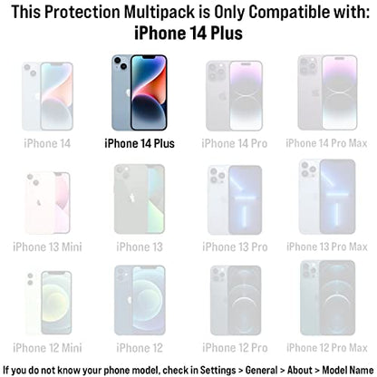 Scooch® Tempered Glass Multipack for iPhone 14 Plus, 3 Screen Protectors and 2 Camera Lens Protectors, Premium 9H Tempered Glass, Anti-Scratch, Anti-Fingerprint, Impact Resistant - size: iPhone 14 Plus