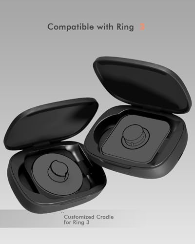 Doohoeek Updated Charging Case Compatible with Oura Ring 5 & 4 & 3 Charger, Wireless Power Station Fits Official Chargers & Fit All-Sized Rings Gen 5 & 4 & 3 1000mAh (Official Charger NOT Included) - color: Black
