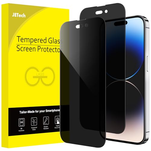 JETech Privacy Screen Protector for iPhone 14 Pro Max, 2-Pack | Full-Coverage Tempered Glass, Edge-to-Edge Protection, Anti-Spy, Case-Friendly, HD Clear - size: iPhone 14 Pro Max