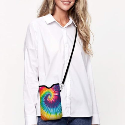 Universal Phone Sleeve Pouch with Crossbody Strap 7.6 X 4.3 Inches Shockproof Water Resistant Mobile Protection Bag-Tie Dye Neoprene Phone Pouch Bag - color: Tie Dye-Phone Pouch