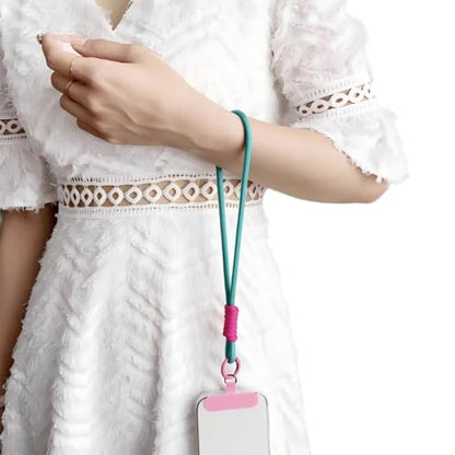 Braided Phone Crossbody Lanyard, Adjustable Neck and Wrist Strap with Quick Release Compatible with Most Smartphones - color: Wine Red