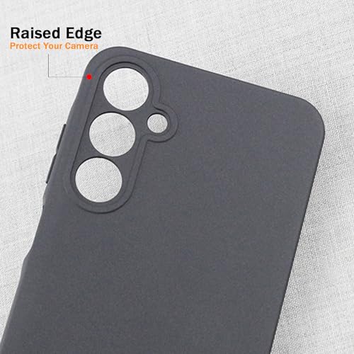 TENOC Phone Case for Samsung Galaxy A25 5G, Black Case Anti-Fingerprint Protective Bumper Matte Cover - color: Black, size: A25
