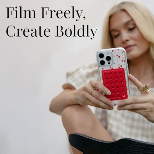 Walli Cases Silicone Suction Cup Mount for iPhone, Fits Walli Magnetic Case - color: Red