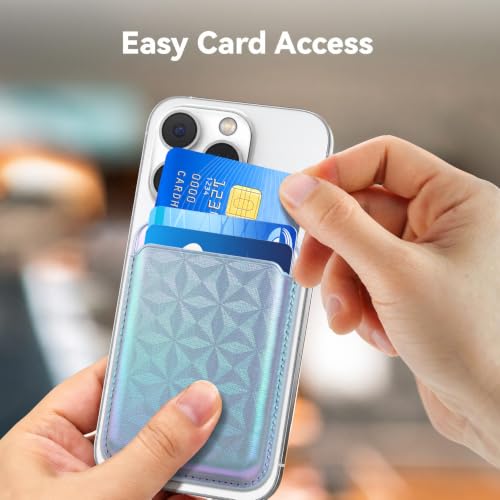 Magnetic Wallet Cell Phone Card Holder for Phone Case with Mag-Safe - color: Holo Lilac, size: 1 Pack
