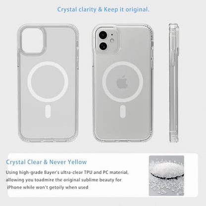 Magnetic iPhone 12/12Pro case,Compatible with Magsafe, Military-Grade Protection,Slim Translucent Matte Shockproof with Anti-Scratch Anti-Fingerprint Phone Cover (transparent, iPhone 12/12Pro) - color: Transparent, size: iPhone 12/12Pro