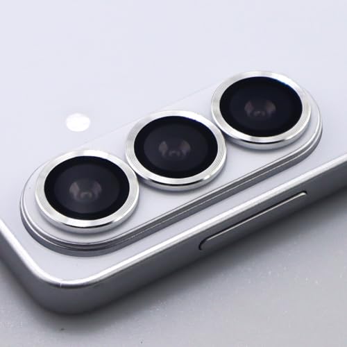 for Samsung Galaxy S26 / S26 Plus Camera Lens Protector Metal Ring Tempered Glass Lens Cover Accessories (Silver) - color: Silver