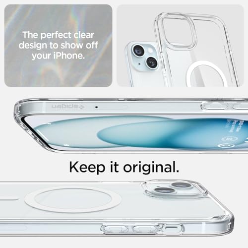 Spigen for iPhone 15/14/13 Case, Ultra Hybrid MagFit [Anti-Yellowing] [Compatible with Magsafe] - Clear - color: Clear, size: iPhone 15 / 14 / 13