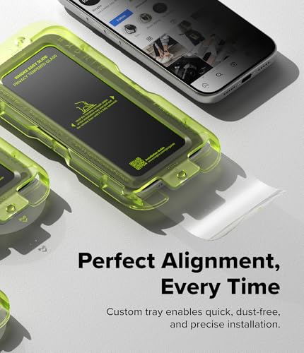 Ringke for iPhone 17 Pro Max Screen Protector [Easy Slide Privacy, 2 Pack] - size: iPhone 17 Pro Max