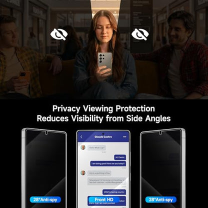 2 Pack Privacy Screen Protector S26 Ultra TPU Anti-Spy Film - size: 6.9 inch - Samsung Galaxy S26 Ultra