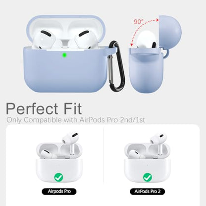 Lerobo for AirPod Pro Case, Soft Silicone Cover with Keychain, Lilac - color: Lilac