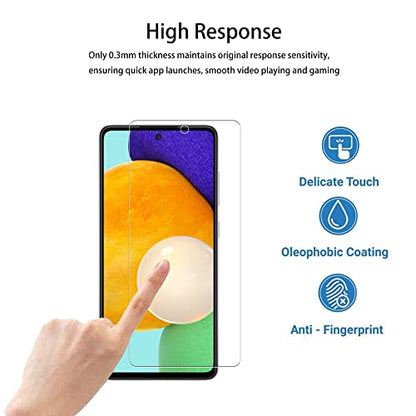 Easy Alignment Frame Designed For Samsung Galaxy A52 5G / 4G Tempered Glass Screen Protector 2-Pack Camera Lens Protector Film 2-Pack