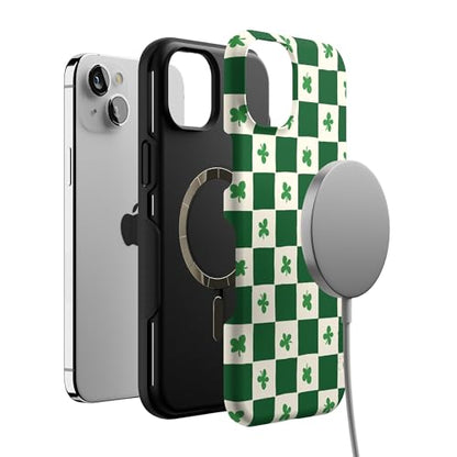 Casely iPhone 15 Plus Case | Lucky You | Shamrock | Bold Protective Design | Compatible with MagSafe - color: Lucky You | Shamrock
