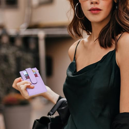Chelmon Women's RFID Slim Card Holder Wallet | Thin Bifold Multi Card Case with Zipper Coin Pocket Purse for Women(Light Purple) - color: Light Purple