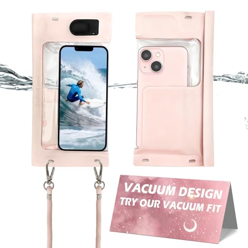 Vacuum Cell Phone Waterproof Phone Pouch IP68 Max 7” iPhone Pink | Bubble-free vacuum seal ensures HD photos & zero touch lag. IP68 waterproof protection for up to 7" iPhones & Samsung. - color: Pink, size: 1Pack
