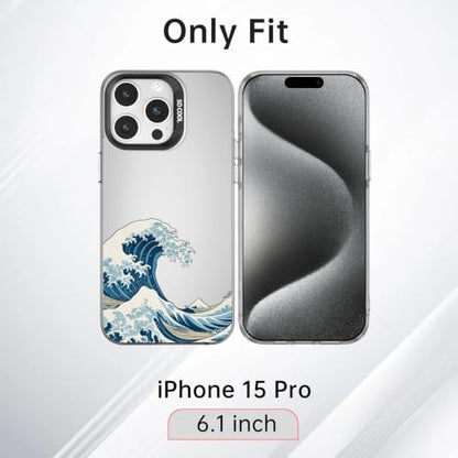 for iPhone 15 Pro Case, TPU, Drop Protection, Waves | Matte Silver Back, Shockproof, Fade-resistant, Anti-yellow, Lens Protection, Precise Cutout, Slim grip, Waves - color: Waves, size: iPhone 15 Pro
