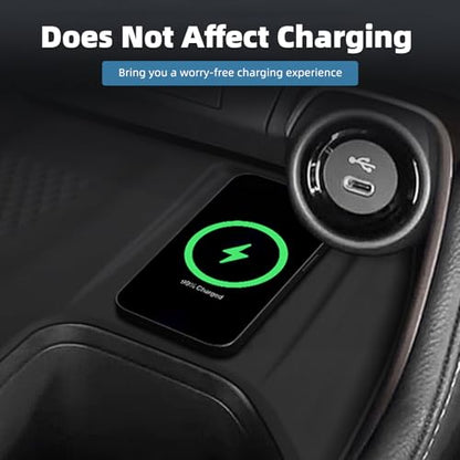 Center Console Wireless Charging Pad Fit for Toyota Grand Highlander 2024 2025 Silicone Non-Slip Wireless Charger Tray Protective Mat Interior Accessories